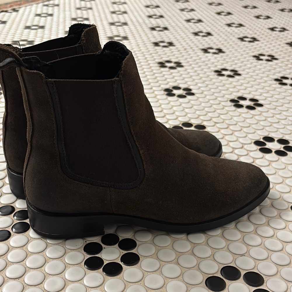 Thursday Boot Company Women's Dark Brown Suede Chelsea Booties